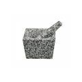 Square granite /marble mortar and pestle polished